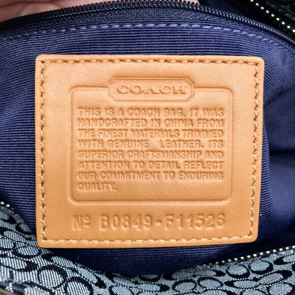 Coach Blue and Tan Canvas Signature Gallery Monogram Tote Bag F11526 - Picture 11 of 11